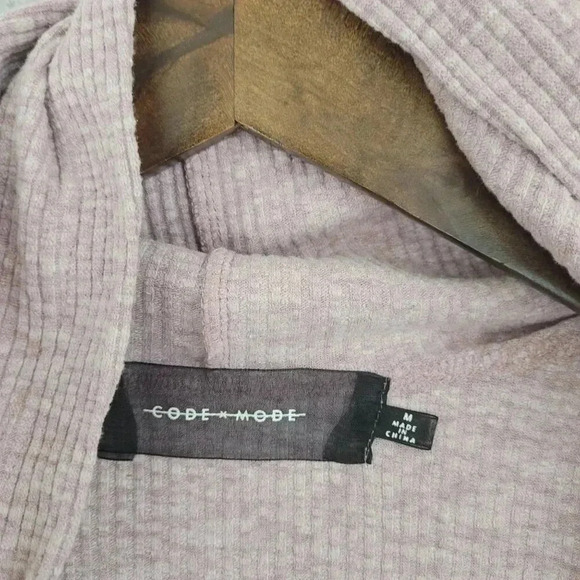 Code Mode Womens Rose Pink Hooded Cardigan Sweater M Cotton Polyester Blend 5PT - Picture 4 of 7